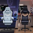 thumbnail image 6 of GTRACING Ergonomic Fabric Reclining Gaming Chair with Footrest and Linkage Armrests, Black, 6 of 11