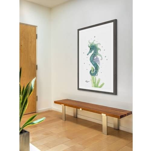 "Blue Sea Horse" Framed Painting Print
