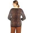 thumbnail image 2 of Alfred Dunner Women's Petite Animal Jacquard 3/4 Sleeve Sweater, 2 of 6