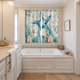 thumbnail image 3 of Teal Coastal Starfish Kitchen Curtains 63 Inch Length, Vintage Summer Beach Nautical Coral Grommet Top Bedroom Living Room Curtains, Light Filtering Cafe Curtain Drapes 2 Panels Set 84''x63'', 3 of 9