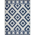 thumbnail image 3 of Playa Rug Milan Lightweight Reversible Recycled Plastic Outdoor Floor Mat/Rug Navy&Crème 5'x7' 5' x 8', 3 of 5