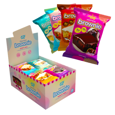 Prime Bites Protein Brownie with 19g Protein and 5g Collagen - Variety Pack, 12 Count