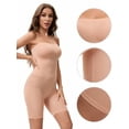 thumbnail image 3 of Unique Bargains Women's Tube Top Shapewear Bodysuit Mid Thigh Jumpsuit XL Beige, 3 of 6