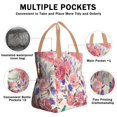 thumbnail image 3 of Pioneer Flower Floral Print Pattern Drawstring Lunch Bag Women - Drawstring Lunch Bag Insulated for Work Office - Stain-Resistant Large Lunchbags for Women with Multi-Pockets, 3 of 6