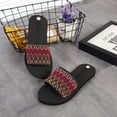thumbnail image 1 of Sandales d'Été Style National pour Femmes Tongs Intérieur Extérieur Chaussures de Plage Rouge, 1 of 1