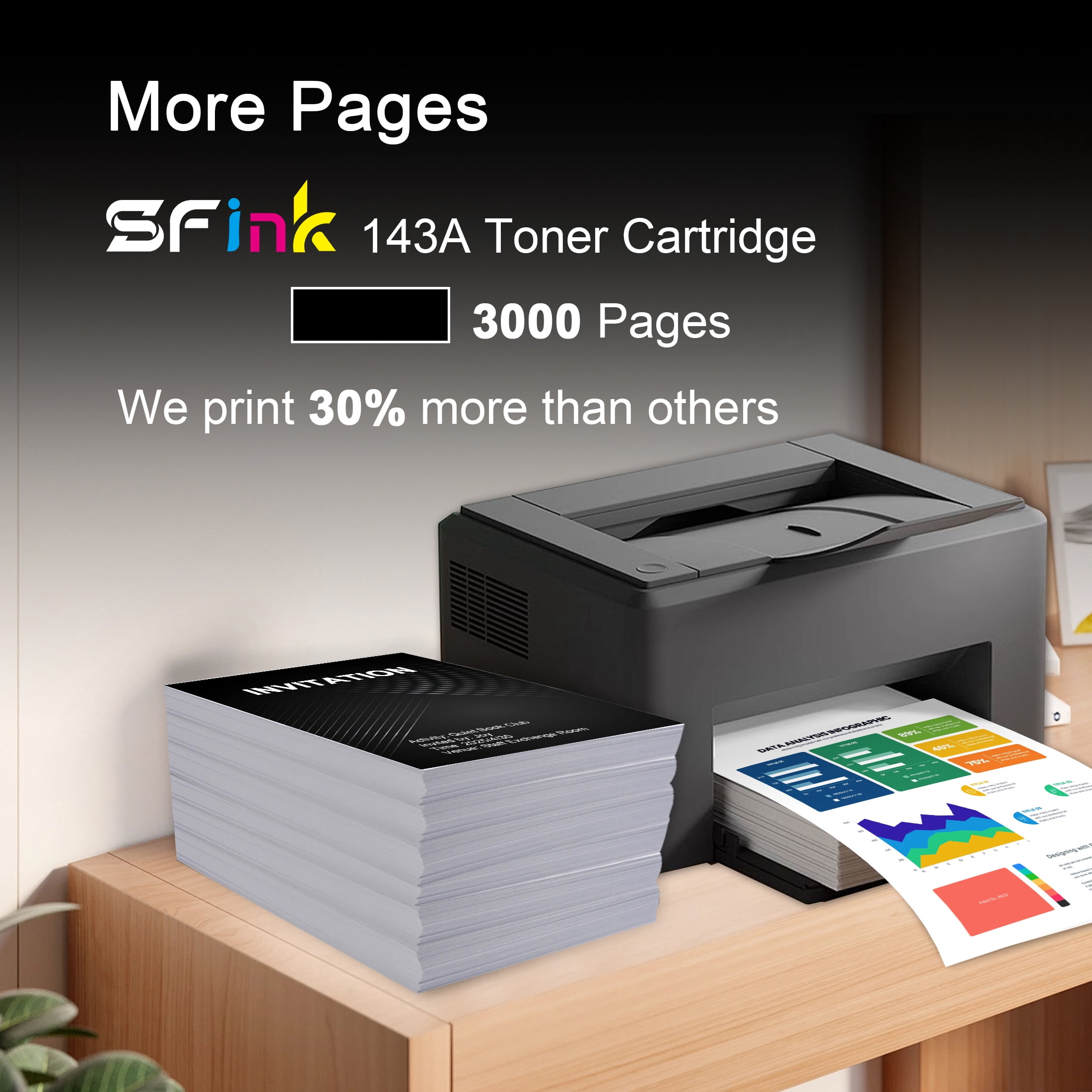 143A W1143A Toner Cartridges Compatible for HP143A for Neverstop Laser 1001nw; MFP 1202w, 1202nw ;MFP Pro 1201n Printer (2 Pack Black )