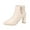 Beige Ankle Boots, variant on hopeusnice Women's Ankle Boots Pointed Toe Zipper Block Heel Booties Comfortable Leather Shoes Fall Winter Dressy Shoes Beige 39