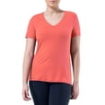 thumbnail image 2 of Athletic Works Women's Active V-Neck T-Shirt with Short Sleeves, 2-Pack, Sizes XS-XXXL, 2 of 11