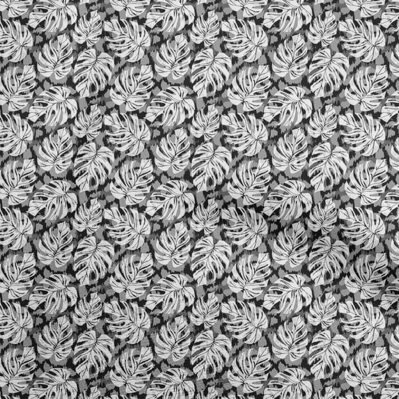 oneOone Cotton Cambric Dark Gray Fabric Tropical Diy Clothing Quilting Fabric Print Fabric By Yard 42 Inch Wide