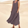 thumbnail image 2 of Cathalem Holiday Dresses for Women Plus Size Womens Summer Dresses Beach Casual Plus Size Sleeveless Loose Flowy Sundresses(Coffee,L), 2 of 6
