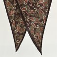 thumbnail image 4 of Bohemian Paisley Print Silk Wool Scarf, Diamond Shape Lace Trim Lightweight Wrap,140*43,1, 4 of 10