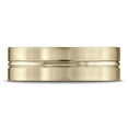 thumbnail image 5 of Benchmark� 18k Gold 7mm Comfort-fit Satin-finished With High Polished Center Cut Carved Design Wedding Band Ring, 5 of 9