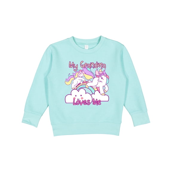 Inktastic My Grandma Loves Me Unicorn Toddler Sweatshirt