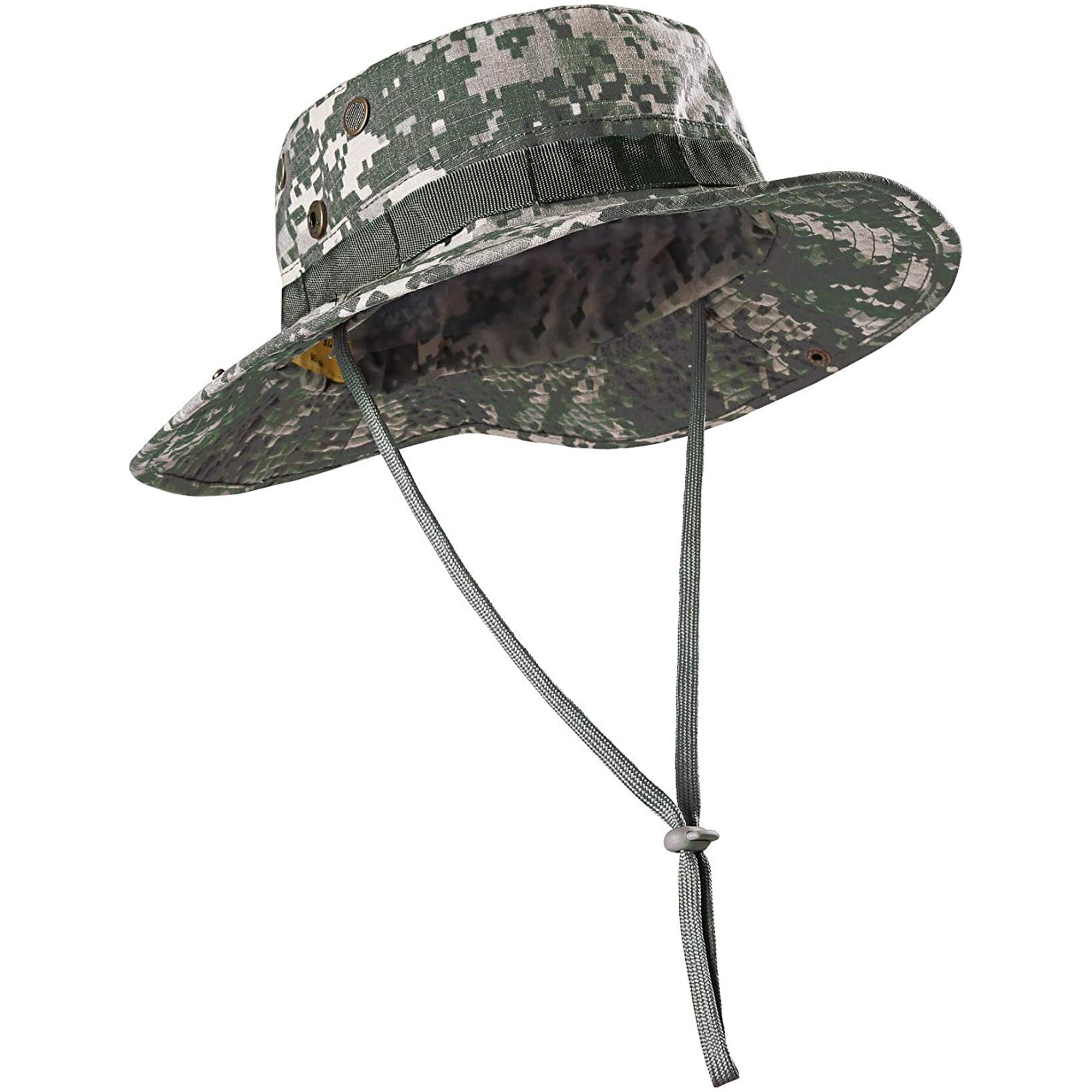 Kolumb Wide Brim Boonie Hat, Men & Women Top Camo Bucket Hats for