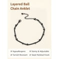 thumbnail image 6 of FindChic Ankle Bracelets for Women, Black Layered Stainless Steel Anklets Waterproof Ball Ankle Chain Summer Birthday Mothers Day Jewelry Gifts for Her Mom Wife, 6 of 9