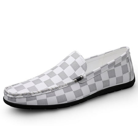 

business casual shoes men‘s driving shoes slip-on loafers Plaid Tods single-layer shoes cowhide men‘s shoes