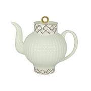 Lomonosov Porcelain Bone China Tea Pot Wave Pink Net 27 fl.oz/800 ml