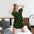 thumbnail image 5 of KLL Green Monster Print Pajama Set for Women Short Sleeve Sleepwear Pjs Soft 2 Piece Lounge Sleepwear Sets-4X-Large, 5 of 6