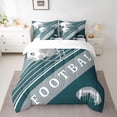 thumbnail image 3 of 3D Ball Game Comforter Sets Twin Size, American Football City Bedding Bed In A Bag(Comforter+Fitted+Flat Sheet+2 Pillowcases+2 Throw Pillow Covers) 7 Pieces Sports Bed Set, Philadelphia, 3 of 5