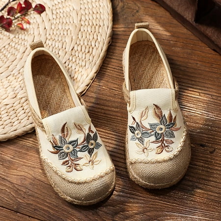 

Women Ethnic Style Embroidered Single Shoes Soft Comfortable And Breathable Retro Shoes