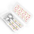 thumbnail image 4 of Kdxio Hand Drawn Strawberry Toddler Utensils Set - Kids Silverware Set, Set Kids Utensils Set with Case for Preschooler Children, 4 of 8