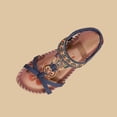 thumbnail image 2 of Xucatan Women's Beaded Bohemian Sandals, Woven Strap Flat Slides with Rhinestone Pendant, Open Toe Ethnic Beach Shoes, Versatile Summer Footwear Gift, 2 of 6