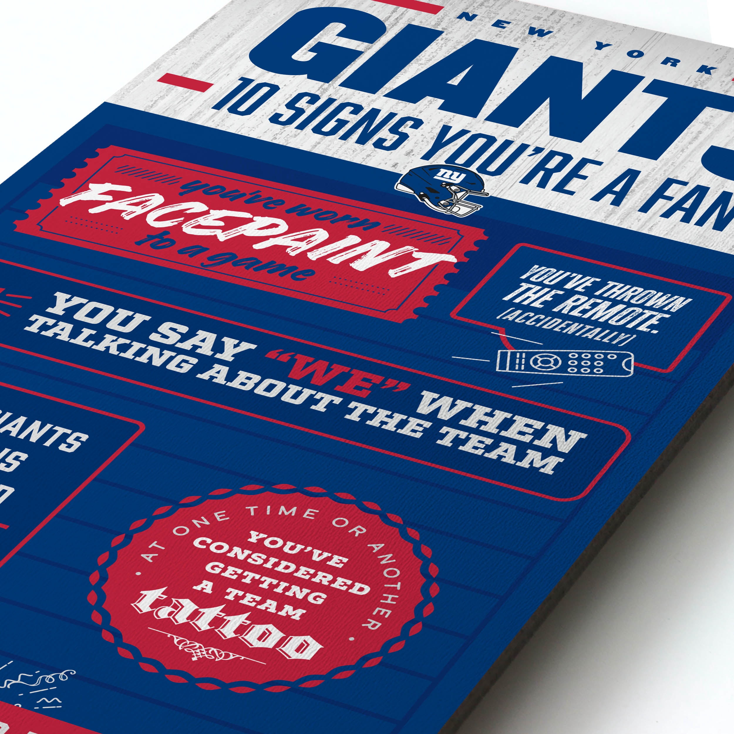 YouTheFan NFL New York Giants 3D Top 10 Wall Art
