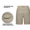 thumbnail image 2 of Little Donkey Andy 8 Inch Inseam Golf Shorts for Women Bermuda Quick Dry Elastic Waist Shorts for Hiking Travel Casual Khaki L, 2 of 6