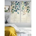thumbnail image 2 of Blue Teal Botanical Sheer Curtains 72 Inch Length 2 Panels Set, Weeping Fall Eucalyptus Leaves Rustic Window Treatment Rod Pocket Curtains Sheers Drapes for Bedroom/Living Room/Kitchen 52"x72"x2, 2 of 7