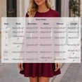 thumbnail image 3 of ZHYou Women Long Sleeves A-Line Mini Dresses Crew Neck Flowy High Waist Flare Swing Dresses for Big Women,Wine,Size M, 3 of 8