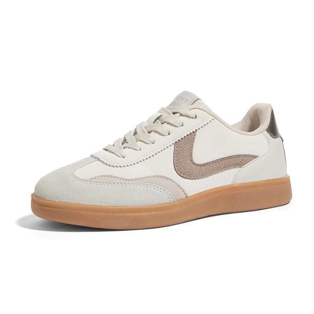 Zapatillas LUCKY STEP Moda clásica casual para mujer, beige y gris