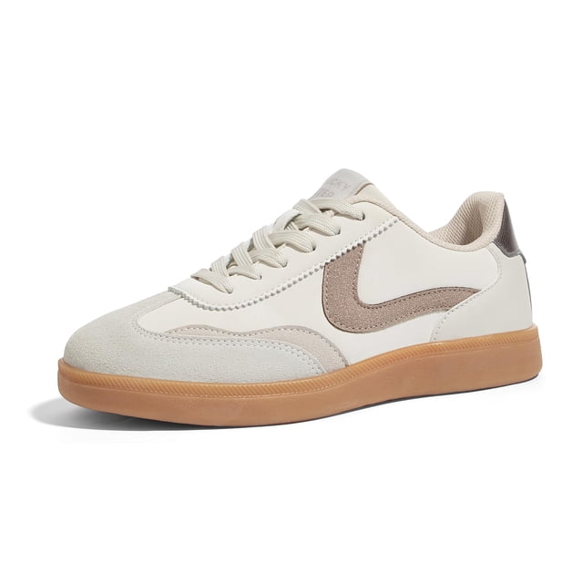 Zapatillas LUCKY STEP Moda clásica casual para mujer, beige y gris
