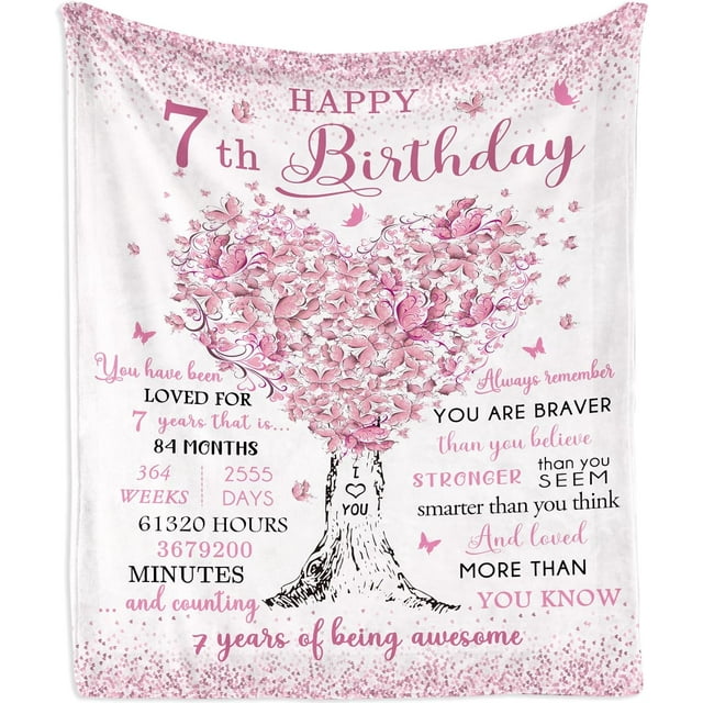 LHSHID 7 Year Old Girl Birthday Gifts Blanket Gifts for 7 Year Old Girls 7 Year Old Girl Gifts Birthday Gifts for 7 Year Old Girls 7 Year Old Girl Birthday Gift Ideas 7th Birthday Gifts 30"x40"