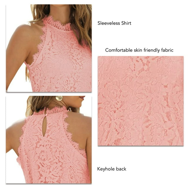 Chemise Sans Manches, Col Rond pour les Adolescents pour Boîte de Nuit Rose XL