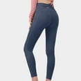 thumbnail image 4 of Tdoqot Workout Leggings for Women- Butt Lifting High Rise Stretch Gym Slim Fit Yoga Leggings Blue, 4 of 5