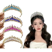Yoyauz Women's Gold Crown Crystal Princess Tiara Crystal Queen's Crown Wedding, Bridal Hair Ornament Birthday Prom, Beauty Pageant Party  Barmitzvah Rite of Passage, Photo Props