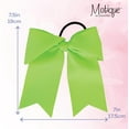 thumbnail image 6 of Motique Accessories Jumbo Hair Bow Pony with Tails for Girls & Women's (Neon Green) Grosgrain Ribbon, 6 of 6