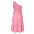 thumbnail image 6 of ATOYSOY Women's Tea Length A Line Dress Beach Sundress Drop Waist Tiered One Shoulder Elastic Sleeveless Elegant Casual Ruffle Flowy Dress for Girls, 6 of 7