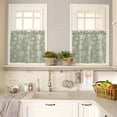 thumbnail image 4 of Sage Green Kitchen Curtains and Valances Set, and White Snowflake Winter Christmas Rod Pocket Window Valance 18 Inch Window Curtain Panels for Living Room Bedroom Laundry, 27.5x36in, 3 Pieces, 4 of 7