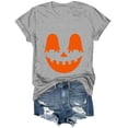 thumbnail image 4 of Akiihool Halloween Tshirt Ghost Halloween T-Shirt for Women Cute Ghost Cat Graphic Tee Spooky Season Shirt Vintage Short Sleeve Casual Fall Tops Grey,L, 4 of 8
