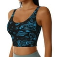 thumbnail image 2 of Goofa Spacecraft Printed Sports Bras for Women, High Impact Running Bra Workout Crop Tank Tops Longline Sports Bra Push up-, 2 of 9