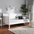 thumbnail image 3 of Allora Lit de Repos 2 Places Format Jumeau en Bois Blanc Style Campagne Rustique, 3 of 8