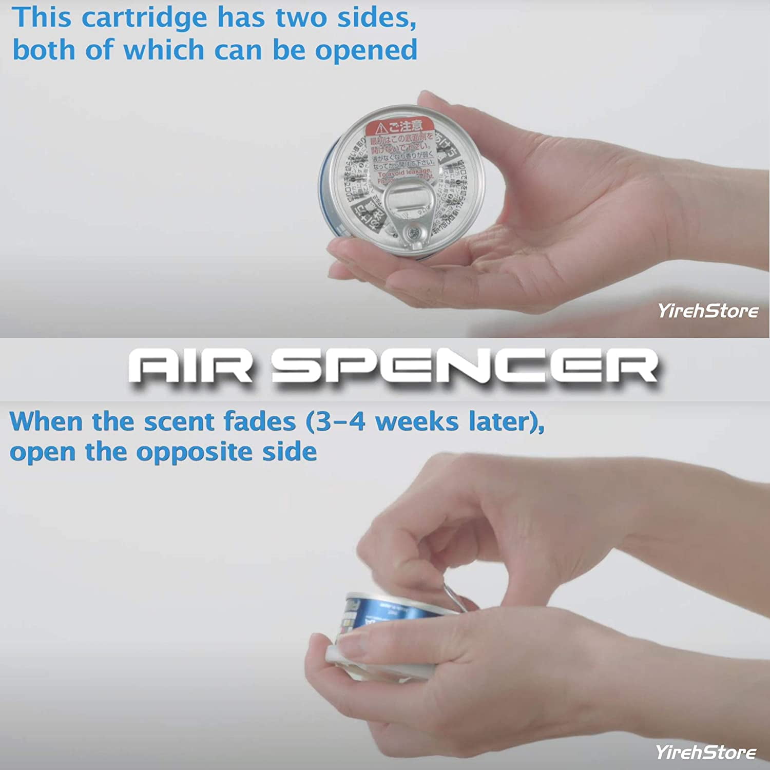 Air Spencer Cartridge Marine Squash Scent 4-Pack Car Air Freshener, Heavy Duty, Last Long, JDM AS A19 Eikosha Japan