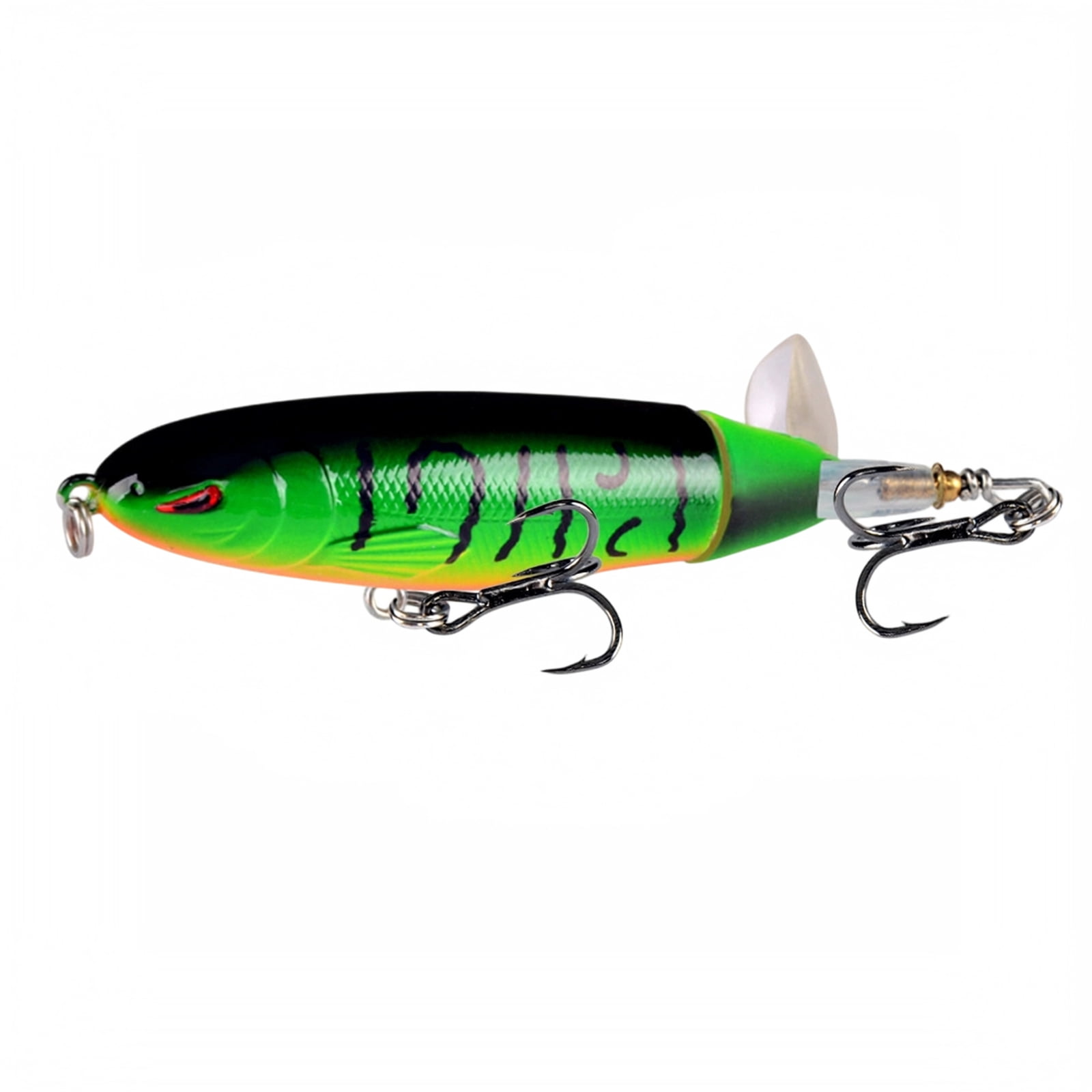 Izexuh Hard Bait Topwater Whopper Plopper with Rotatable Tail Propeller Surface Pencil Fishing Lure Floating Artificial Bait for Freshwater Bass and Snakehead