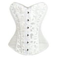 thumbnail image 1 of Woman Corset Satin Overbust Lace Up Busiter Shapewear Outfit, 1 of 5