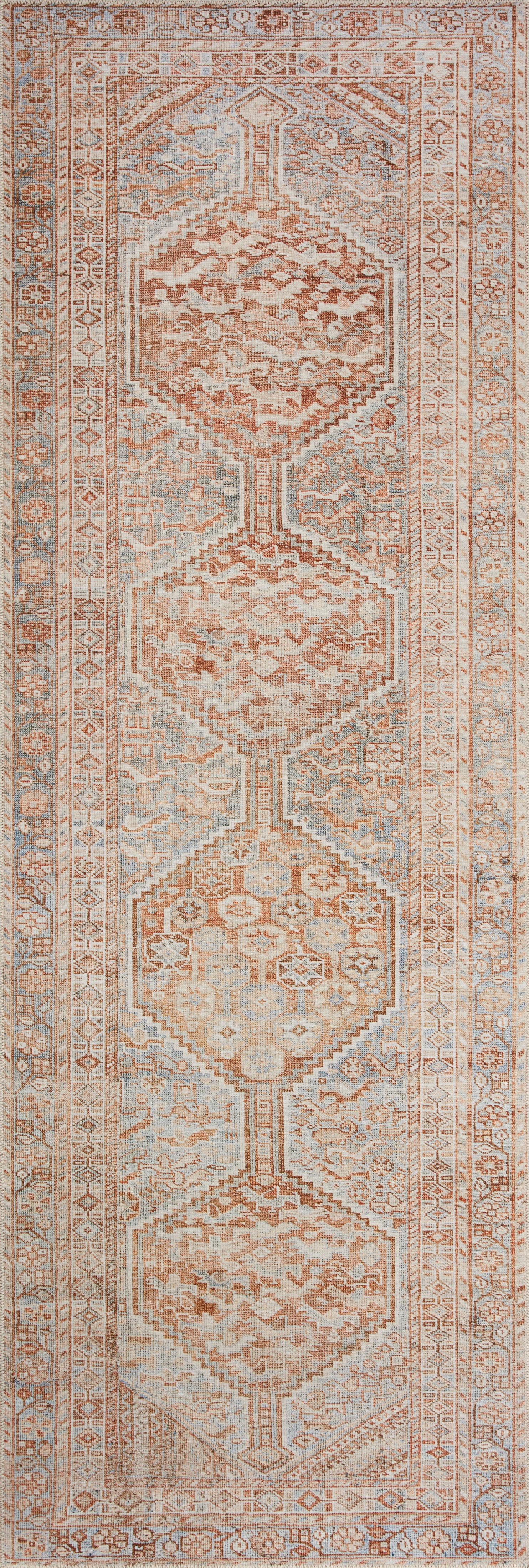 Chris Loves Julia x Loloi Jules Tangerine/Mist 2'-6" x 9'-6" Area Rug