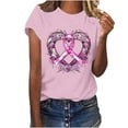 thumbnail image 2 of VKOYWKM Breast Cancer Tshirts for Women Pink Ribbon Graphic Tees Breast Cancer Awareness Shirts Short Sleeve Inspirational Tops, 2 of 5