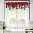 thumbnail image 5 of Christmas Valances for Windows Snowman Checked Xmas Tree Snowflake Red Rod Pocket Curtain Valance Window Treatment Short Curtains for Kitchen Living Room, 42"x12", 5 of 5