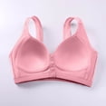 thumbnail image 7 of Women's Floral Front Button Bra, Wide Strap V-Neck Full Support Comfortable Soft Cup Wireless Brassiere S, 7 of 7
