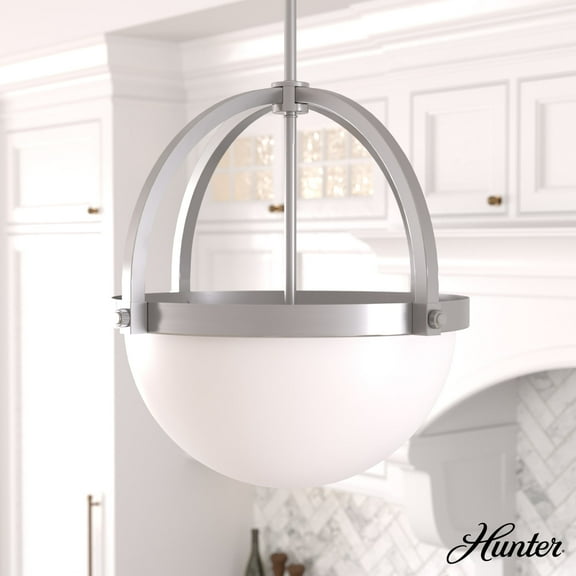 Hunter Fan Hunter Wedgefield 3 Light Pendant - Island, Dining Room - Transitional, Contemporary Brushed  Nickel Brushed